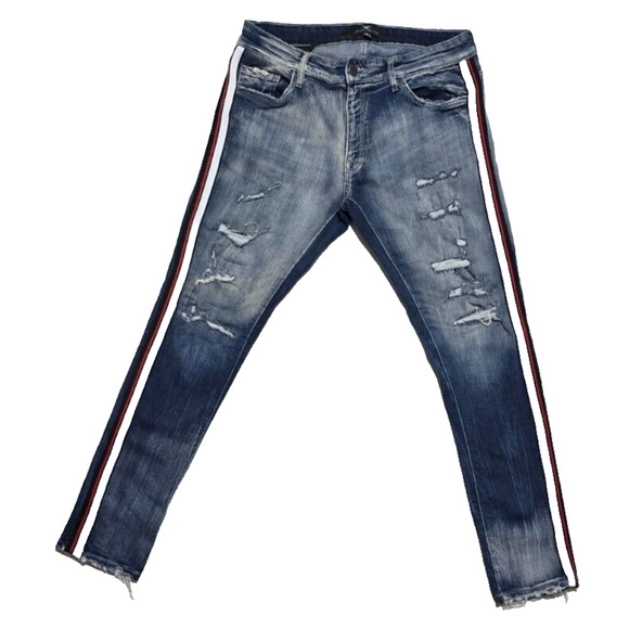 Jordan Craig Legacy Edition Sean Jeans 34x32 Distressed Stretch Ribbed Stripe - Picture 1 of 10